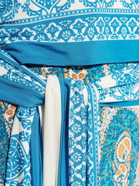 ETRO patterned tie-waist maxi dress - Blue