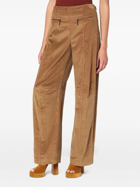 ETRO zip corduroy trousers - Brown
