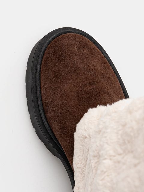 Steve Madden kozaki Godiva damskie kolor beżowy na platformie 11003413