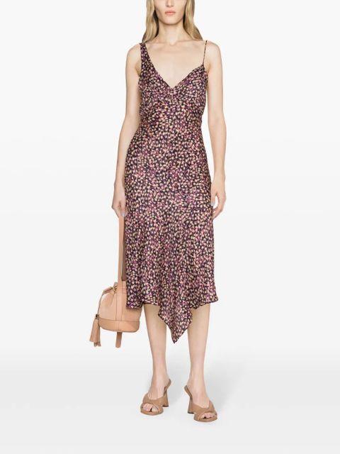 ISABEL MARANT Lucia graphic-print slip dress - Purple - zdjęcie produktu nr 2