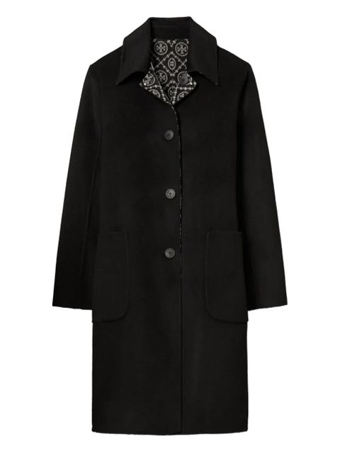Tory Burch jacquard monogram wool coat - Black - zdjęcie produktu nr 1