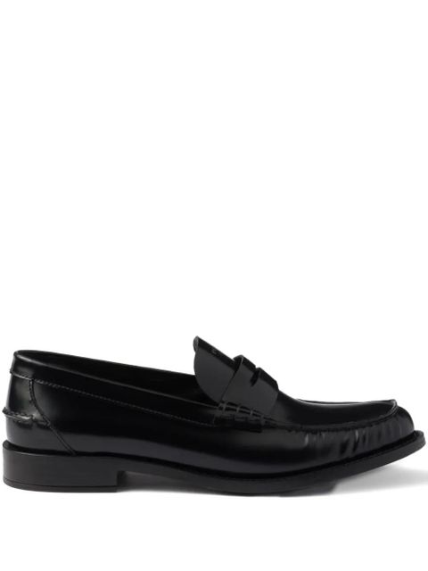 Prada 20mm brushed-leather band loafers - Black - zdjęcie produktu nr 1