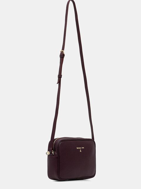 Patrizia Pepe torebka skórzana kolor bordowy CB8985 L001