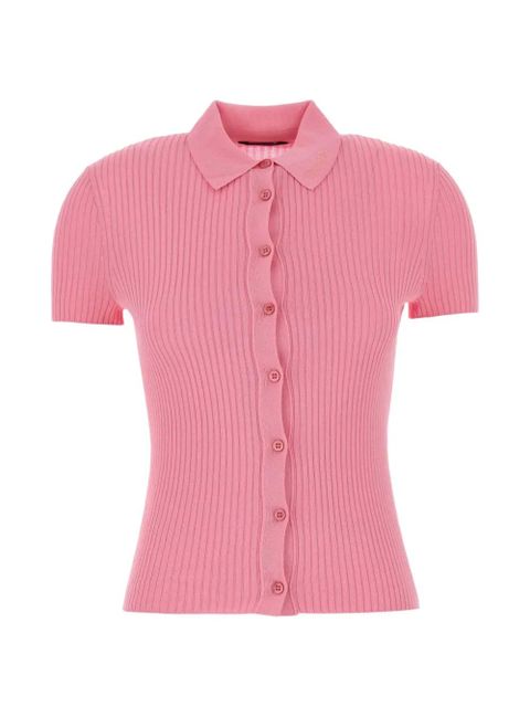 Balenciaga buttoned ribbed shirt - Pink - zdjęcie produktu nr 1