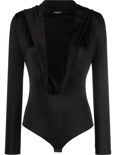 Versace cowl-neck long-sleeved bodysuit - Black - zdjęcie produktu nr 1
