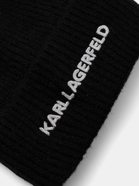 Karl Lagerfeld czapka z domieszką wełny kolor czarny A1W33156 - zdjęcie produktu nr 2