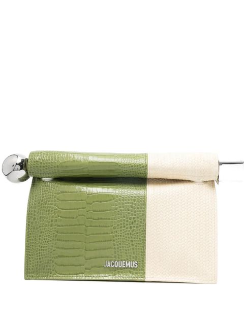 Jacquemus The Pochette Rond Carré two-toned clutch bag - Green - zdjęcie produktu nr 1