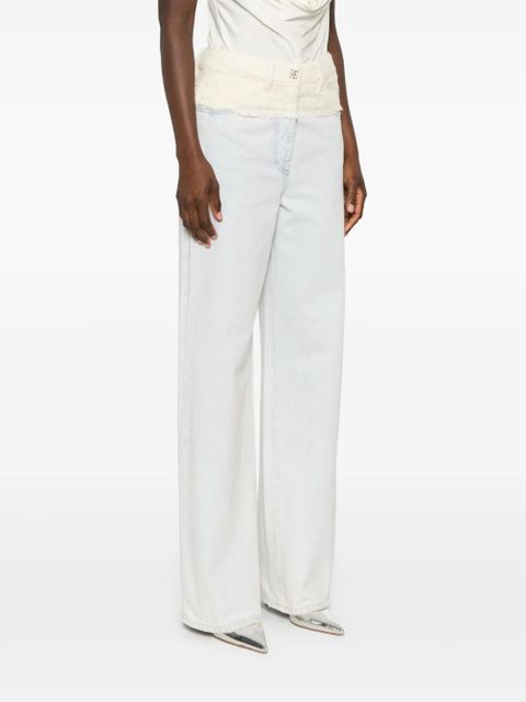 Givenchy 4G Liquid-button tweed-panel jeans - Blue