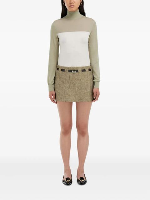 Ferragamo Gancini-buckle pleated mini skirt - Neutrals - zdjęcie produktu nr 2