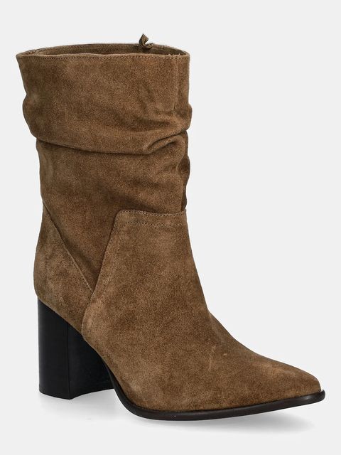 Medicine botki damskie kolor brązowy na słupku - zdjęcie produktu nr 1