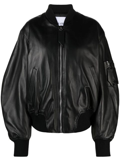 The Attico leather bomber jacket - Black - zdjęcie produktu nr 1