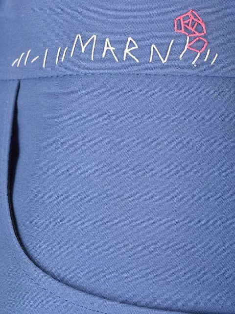 Marni logo-embroidered trousers - Blue