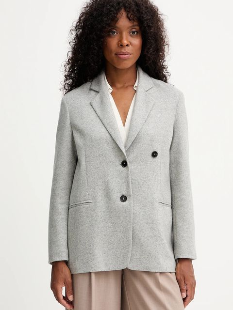 Liviana Conti marynarka z kaszmirem kolor szary jednorzędowa melanżowa F5WN46 - zdjęcie produktu nr 1