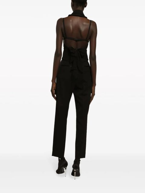 Dolce & Gabbana open-back virgin wool-blend waistcoat - Black