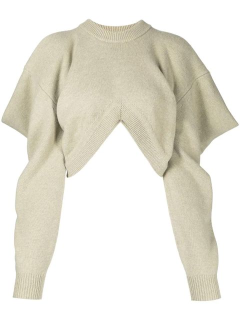 Alexander Wang draped-sleeve knit jumper - Green - zdjęcie produktu nr 1