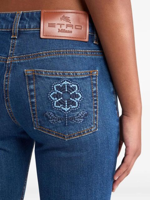 ETRO embroidered denim shorts - Blue