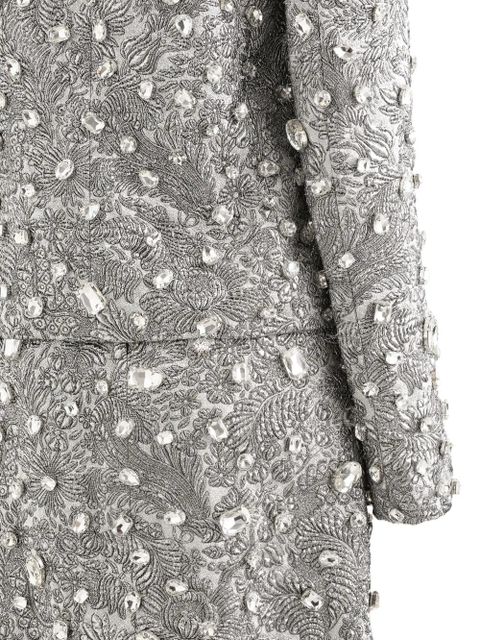 Dolce & Gabbana floral-jacquard single-breasted jacket - Silver