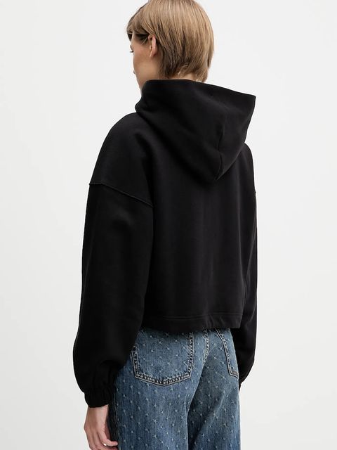 Tommy Jeans bluza bawełniana damska kolor czarny z kapturem z nadrukiem DW0DW21607 - zdjęcie produktu nr 2