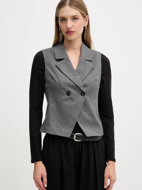 United Colors of Benetton kamizelka kolor szary dwurzędowa 2X8MDJ00O - zdjęcie produktu nr 1