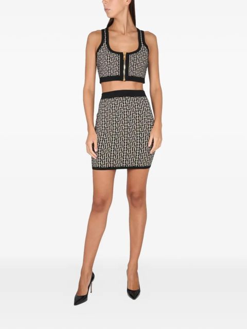 Balmain monogram mini skirt - Black - zdjęcie produktu nr 2