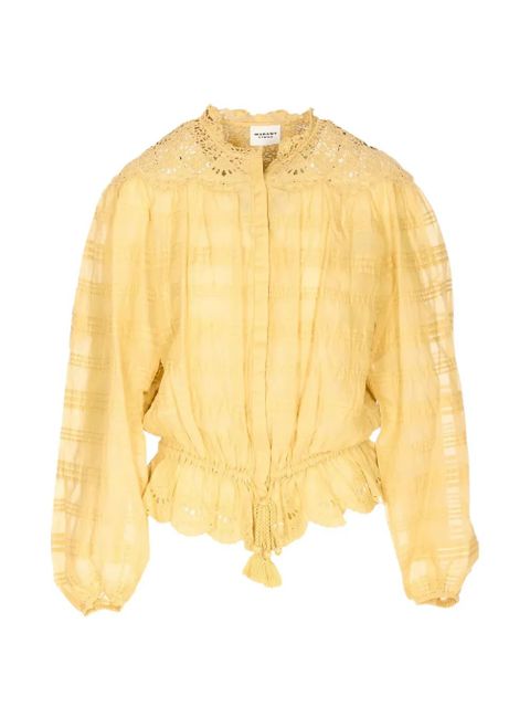 MARANT ÉTOILE Polly embroidered-detail blouse - Yellow - zdjęcie produktu nr 1