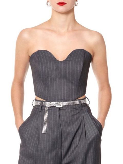 AGGI - Szary gorset w prążki Lara