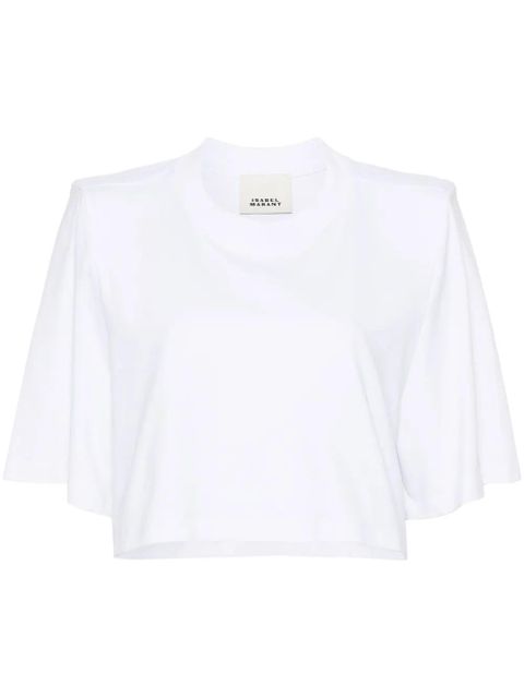ISABEL MARANT Zaely cotton cropped T-shirt - White - zdjęcie produktu nr 1
