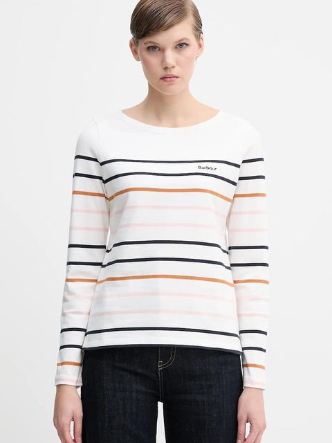 Barbour longsleeve bawełniany HAWKINS kolor beżowy LML0894 - zdjęcie produktu nr 1