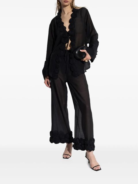 Oséree floral-appliqué trousers - Black - zdjęcie produktu nr 2