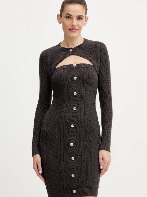 Guess sukienka DAPHNE kolor szary mini dopasowana W5BK61 Z2ZK2 - zdjęcie produktu nr 1