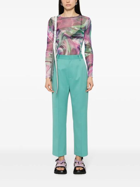 MM6 Maison Margiela single-stitch tapered trousers - Green - zdjęcie produktu nr 2