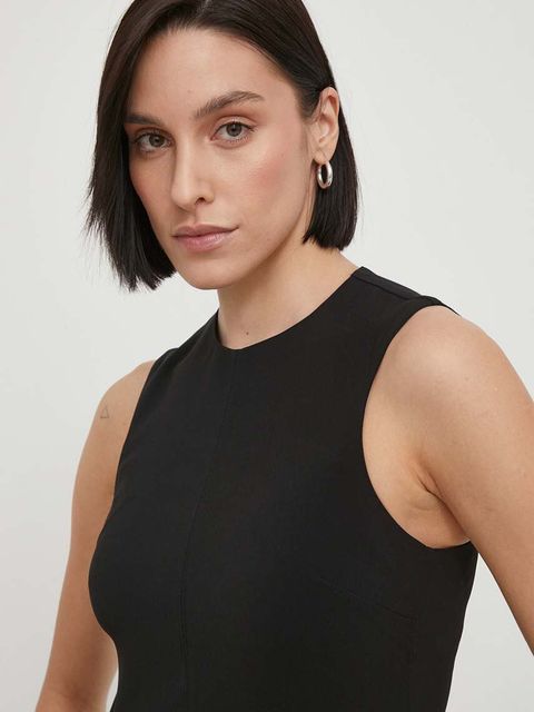 Calvin Klein bluzka damska kolor czarny gładka