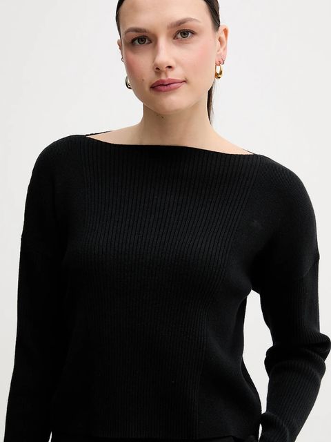 Sisley sweter z domieszką wełny damski kolor czarny 1KHTL106J