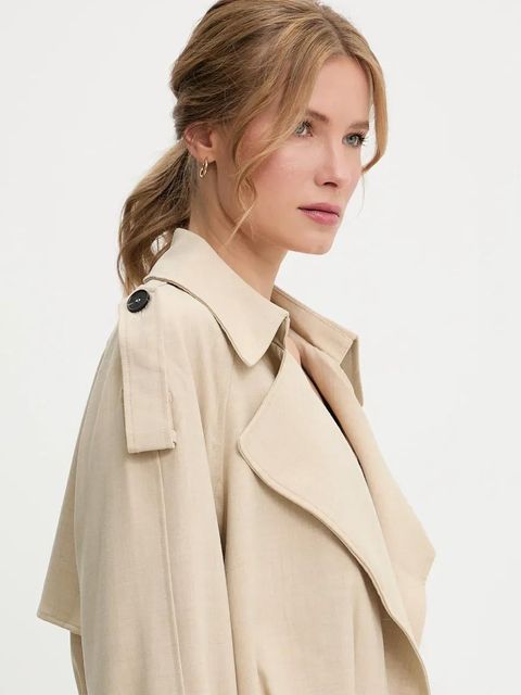 Answear.LAB kurtka kolor beżowy gładka