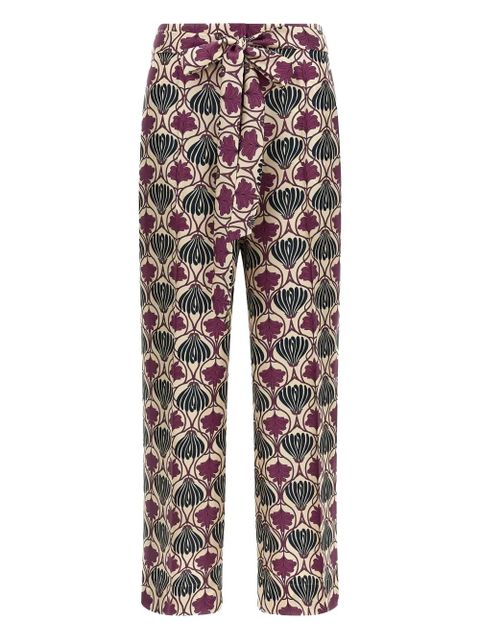 Max Mara floral-print belted trousers - Neutrals - zdjęcie produktu nr 1