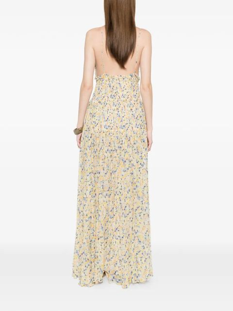 Ulla Johnson floral pleated maxi dress - Yellow