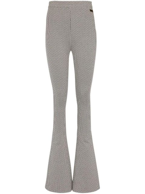 Balmain monogram jacquard flared trousers - Grey - zdjęcie produktu nr 1