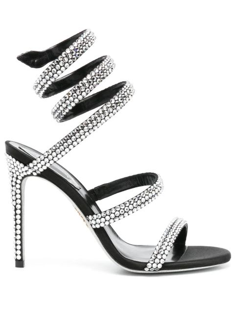 René Caovilla Cleo 105mm rhinestone-embellished sandals - Black - zdjęcie produktu nr 1