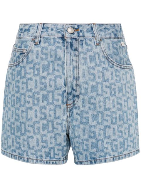 GCDS monogram high-rise denim shorts - Blue - zdjęcie produktu nr 1