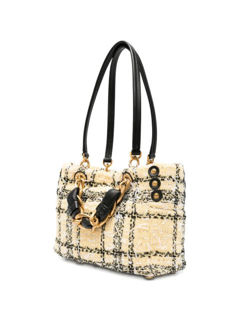 Balmain tweed chain tote bag - Yellow
