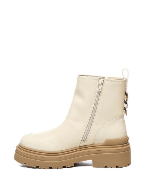 PINKO buckle-detail platform boots - White