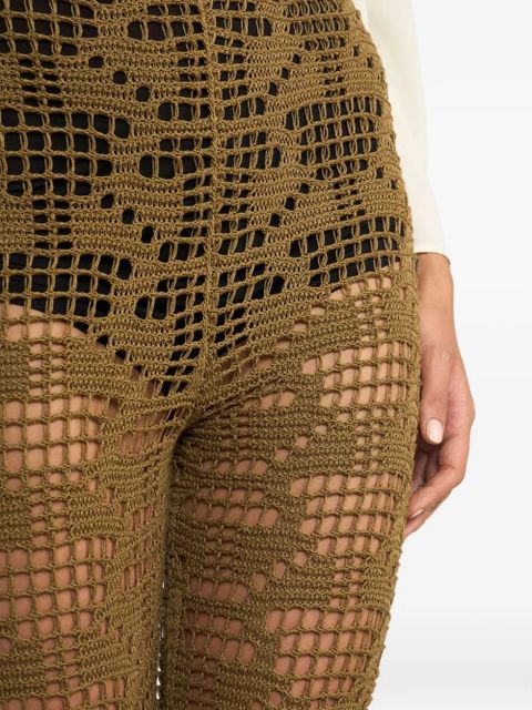 ETRO textured fringed trousers - Green