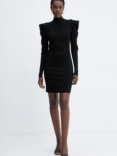 Twinset sukienka kolor czarny mini dopasowana 252AT3010