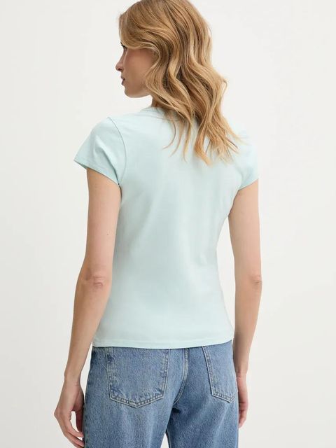 BOSS Orange t-shirt bawełniany damski kolor turkusowy 50540432 - zdjęcie produktu nr 2