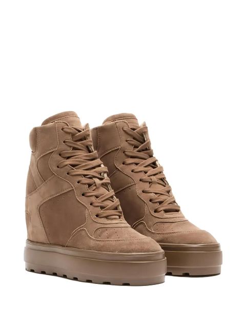 Casadei 80mm lace-up wedge-heel sneakers - Brown - zdjęcie produktu nr 2