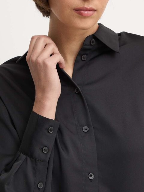 Calvin Klein koszula damska kolor czarny regular z kołnierzykiem klasycznym K20K207584