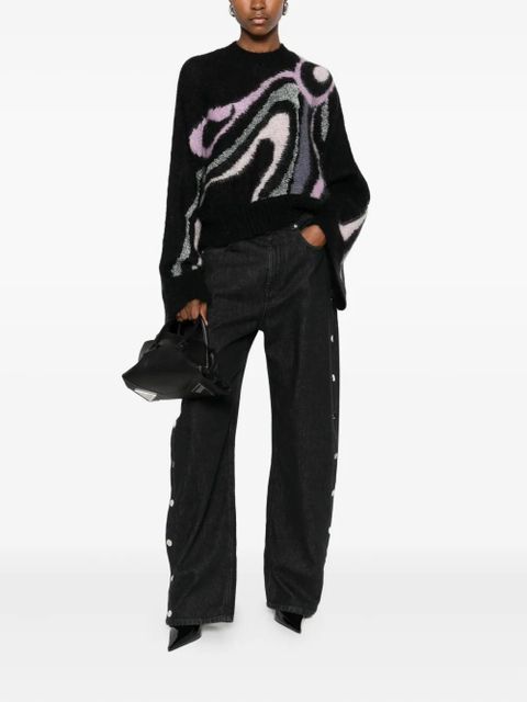 PUCCI Aline graphic-print crew-neck sweater - Black