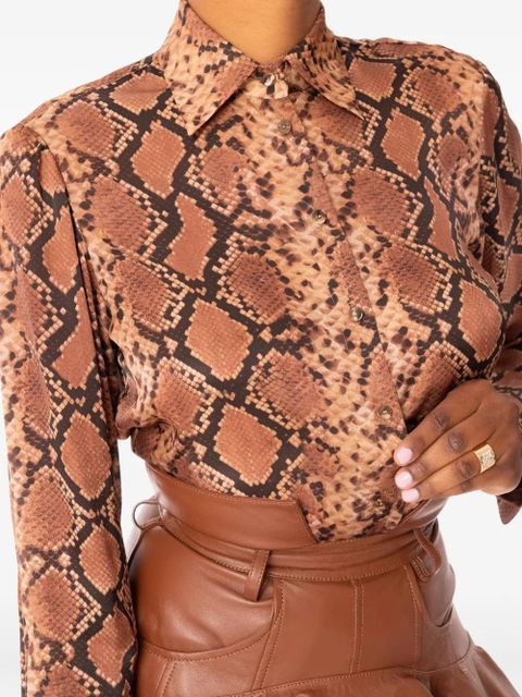 ZIMMERMANN Hypnotic leather ruffled miniskirt - Brown