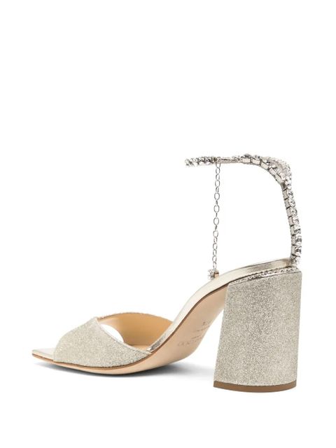 Jimmy Choo Saeda 85mm leather sandals - Gold