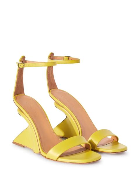 Off-White Jug wedge-heel leather sandals - Green - zdjęcie produktu nr 2